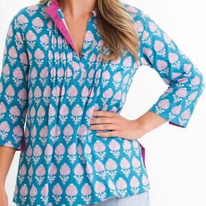 NWOT Pomegranate block printed tunic top, Sm $167 F44
